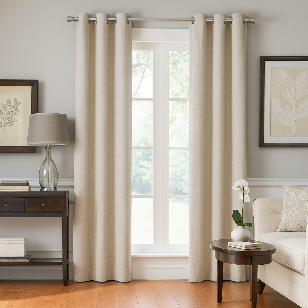 DuBois Collection Custom Grommet Top Drapes-Almond