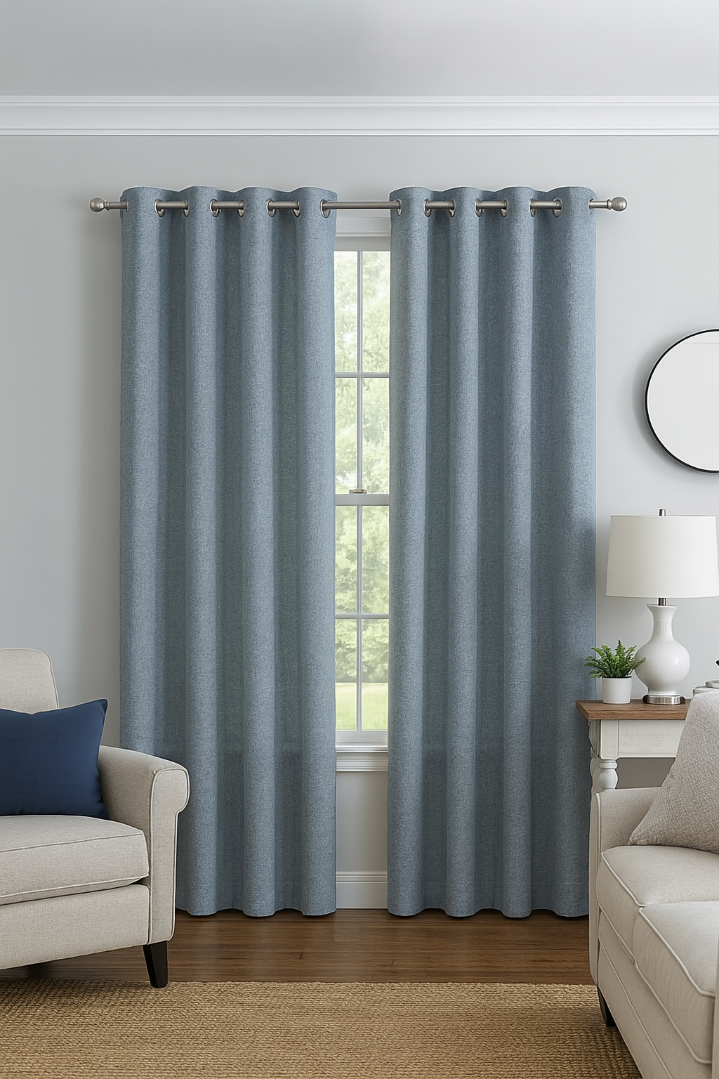 DuBois Collection Custom Grommet Top Drapes-Surf