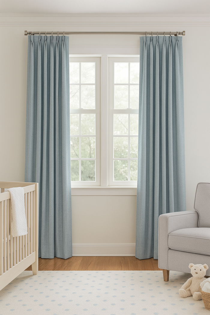 DuBois Collection Custom Pleated Drapes-Surf