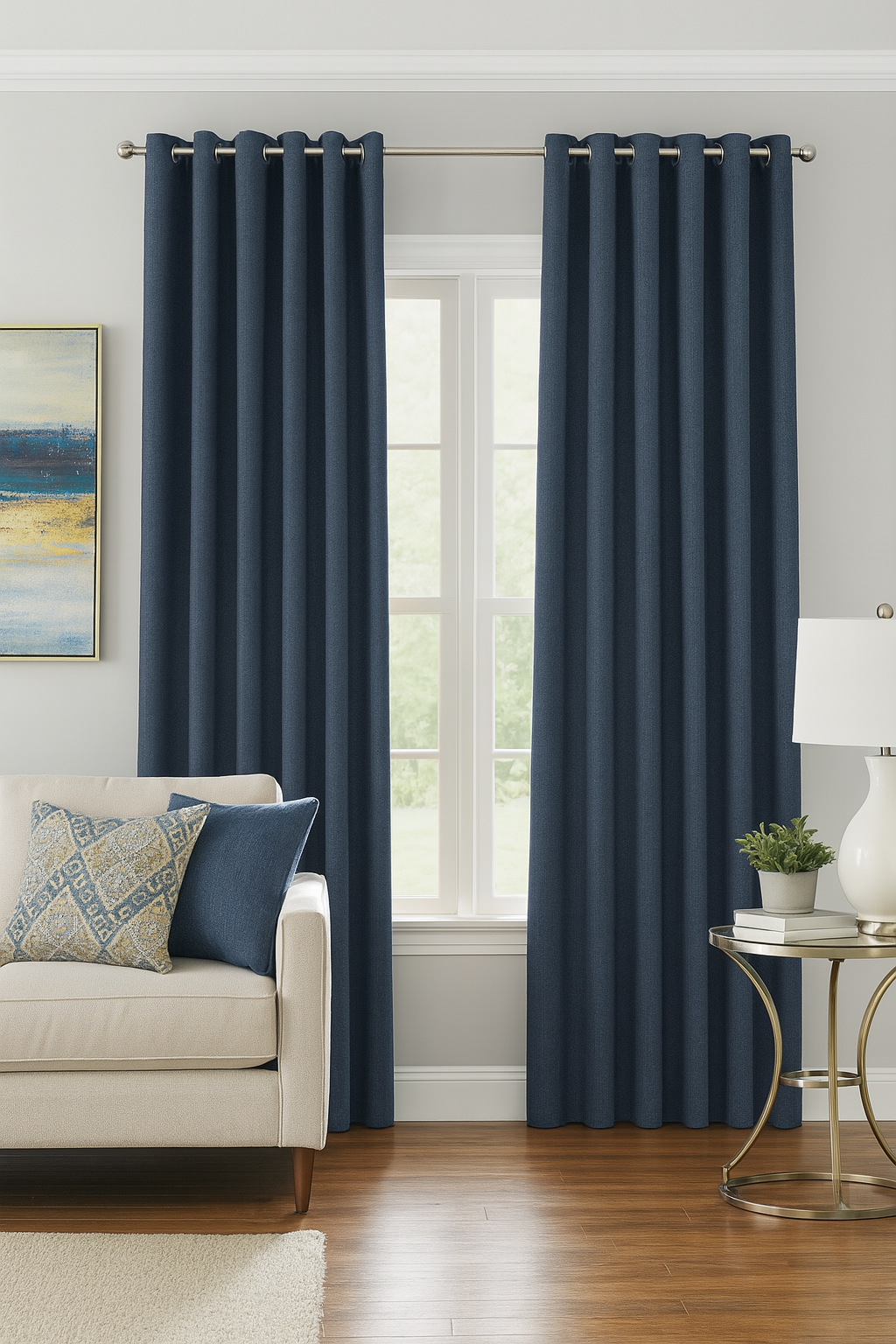 DuBois Collection Custom Grommet Top Drapes- Navy