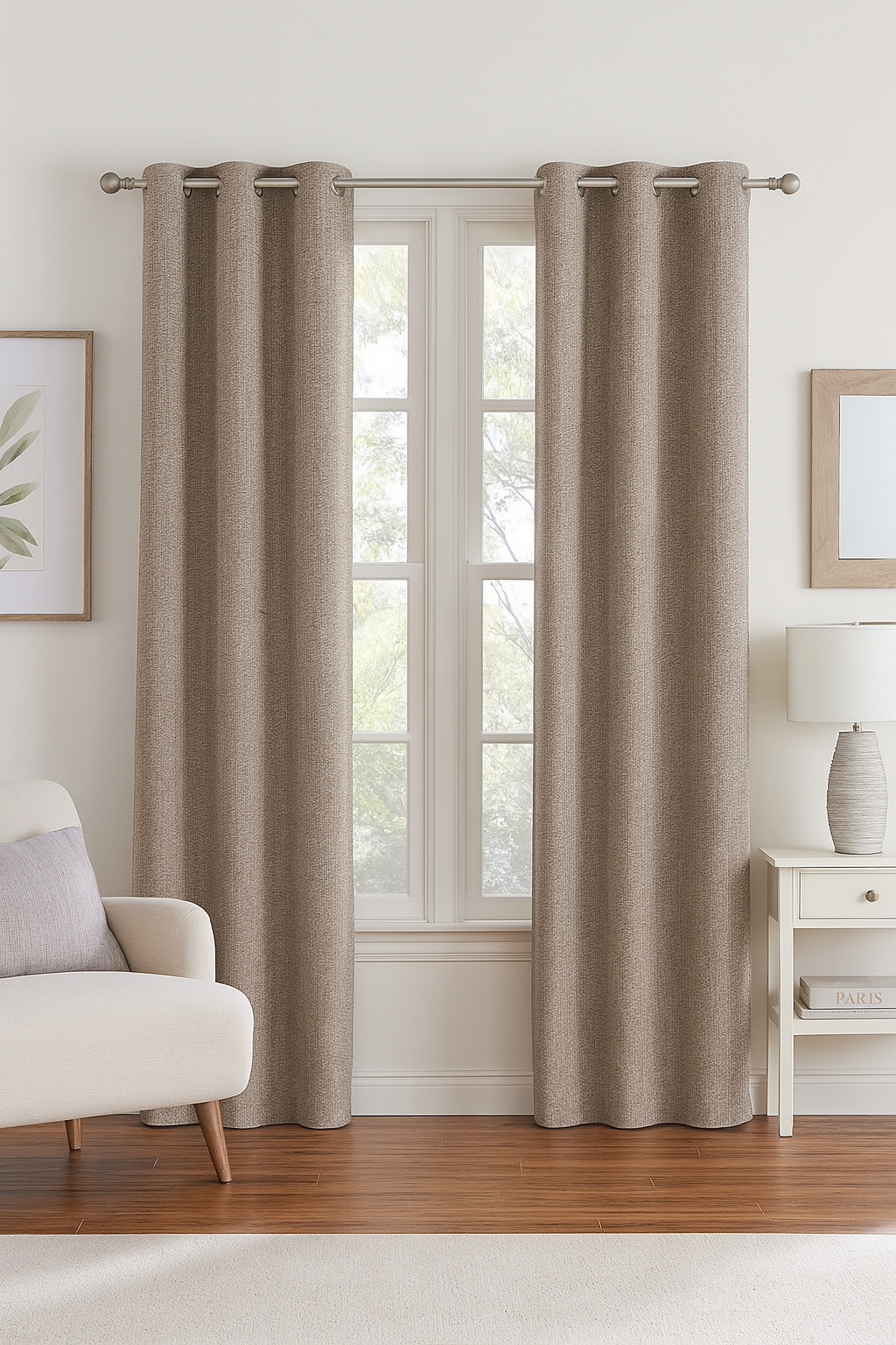 DuBois Collection Custom Grommet Top Drapes- Stone