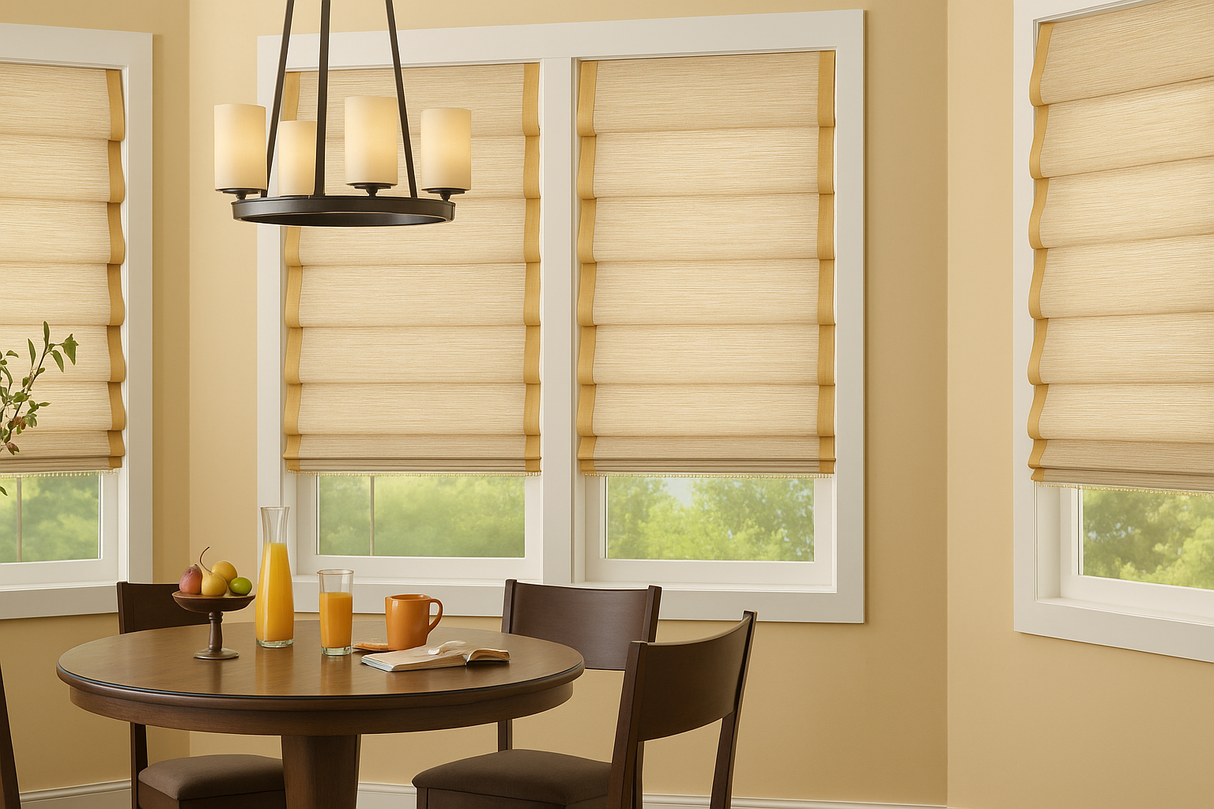 DuBois Collection Hobbled Woven Roman Shades