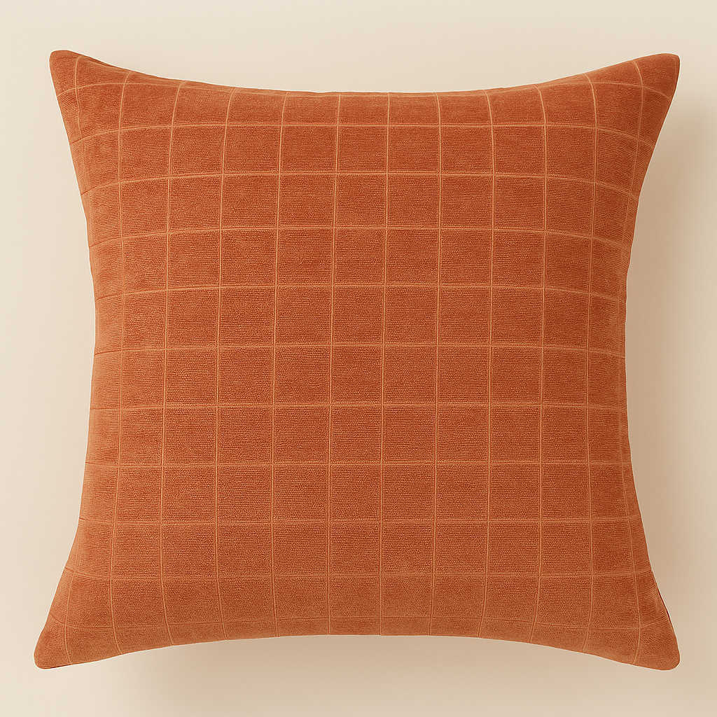 Checked Terracata 24" x 24" Custom Decorative Pillow