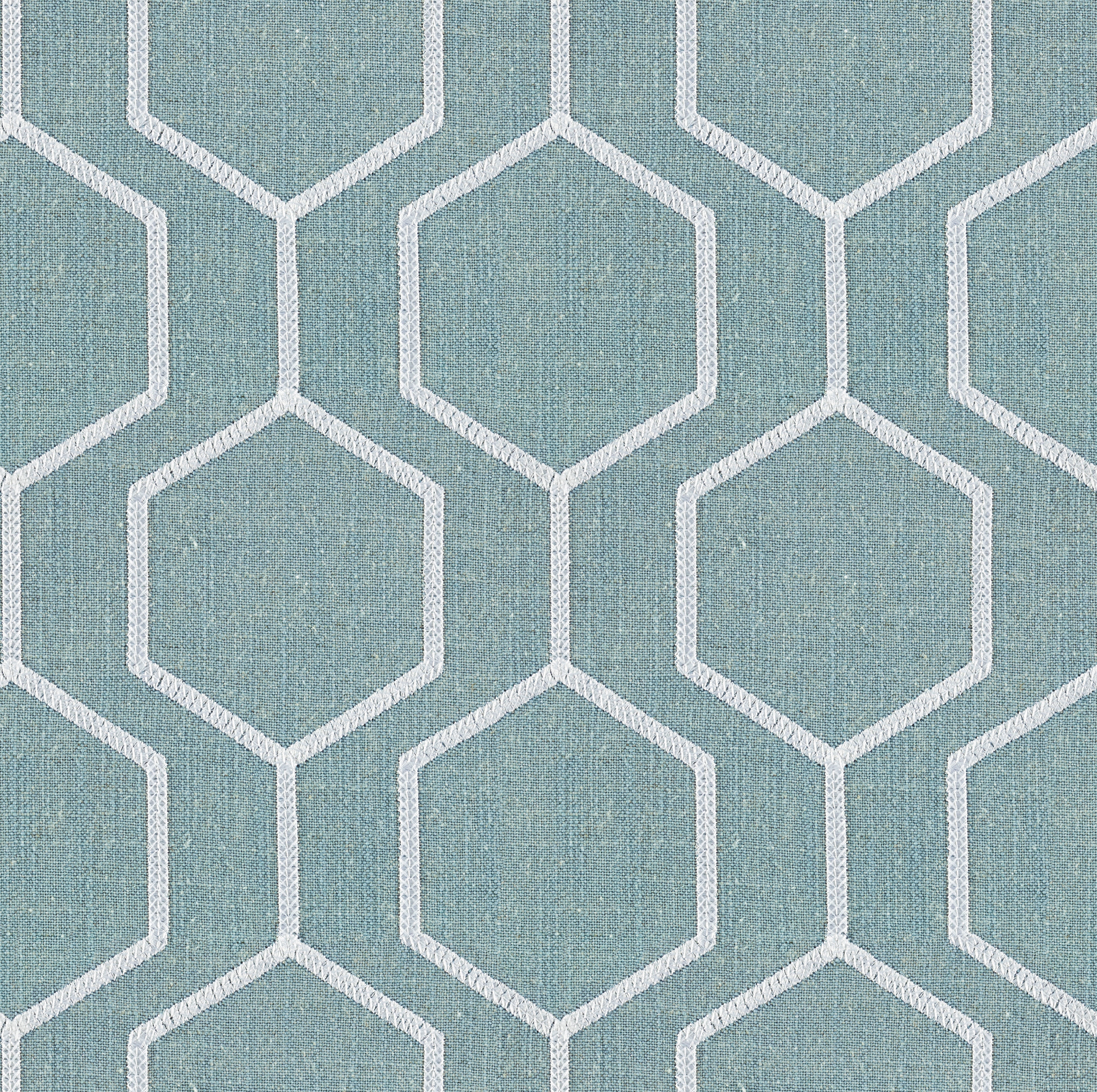Hexagono Glacier Linen Blend, Embroidery -