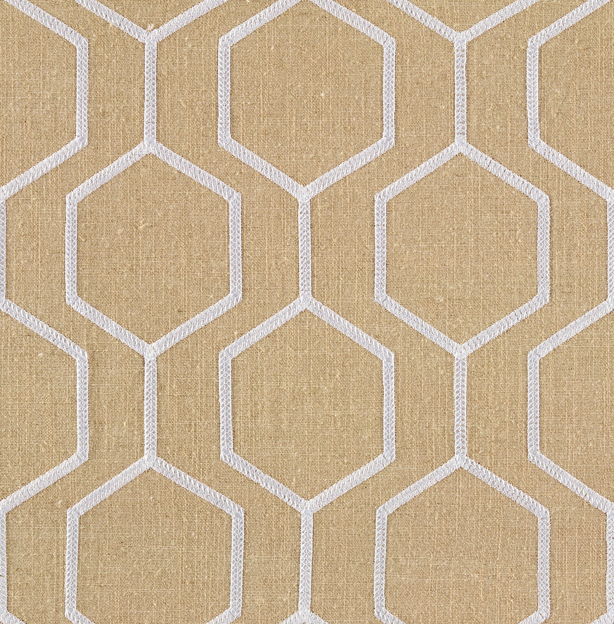 Hexagono Honey Linen Blend, Embroidery