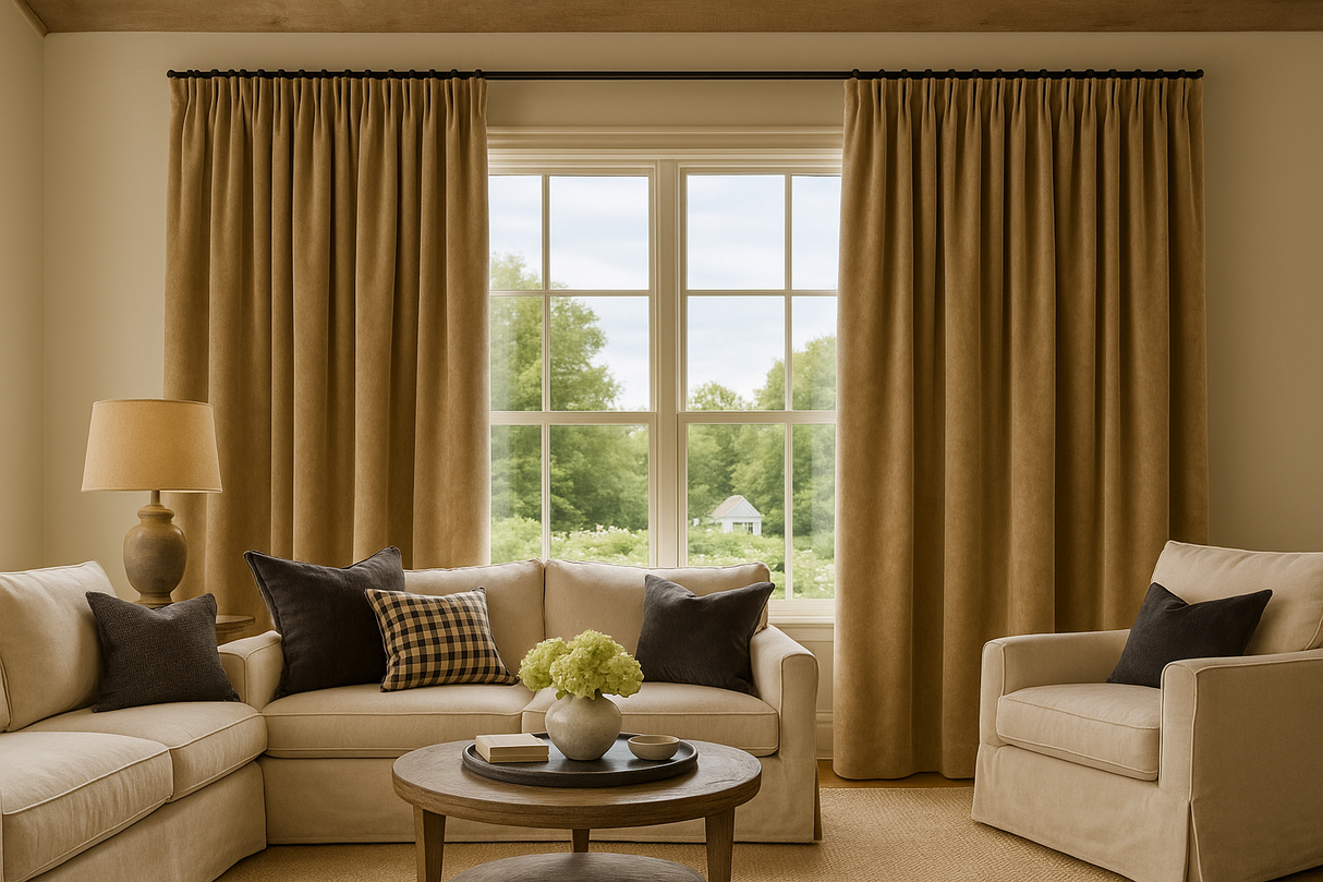 DuBois Collection Blackout Velvet Pleated Drapery-Pearl