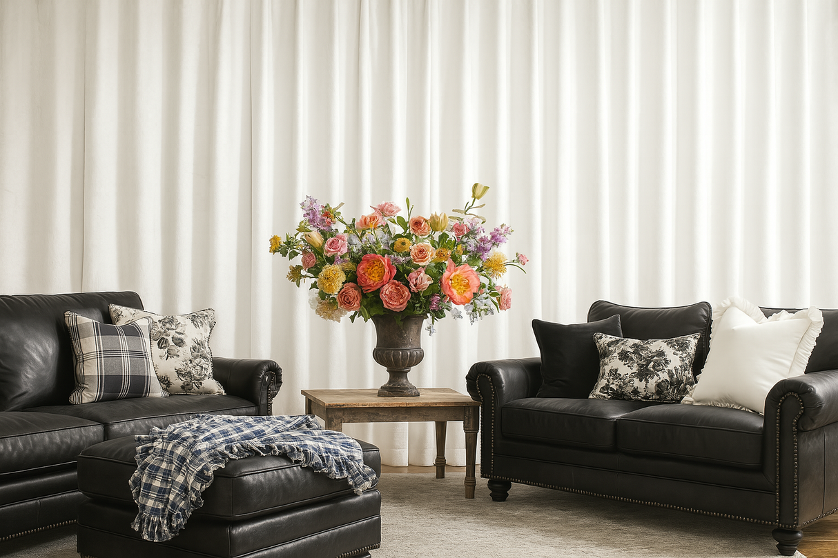 DuBois Collection Blackout Velvet Pleated Drapery-White