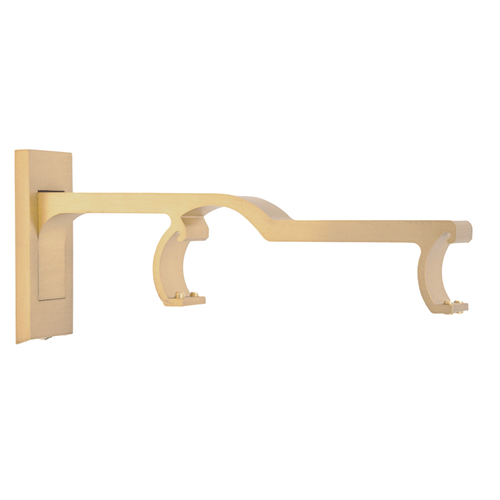 Soho Double Channel Rod Bracket - Brushed Brass
