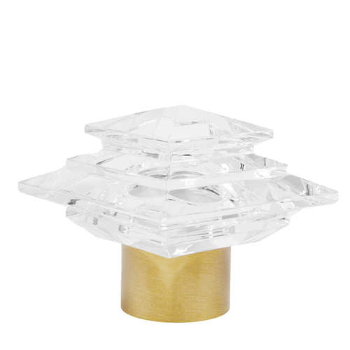 Crystalline Decorative Acrylic Finials - Brushed Brass  (SFN2 Set)