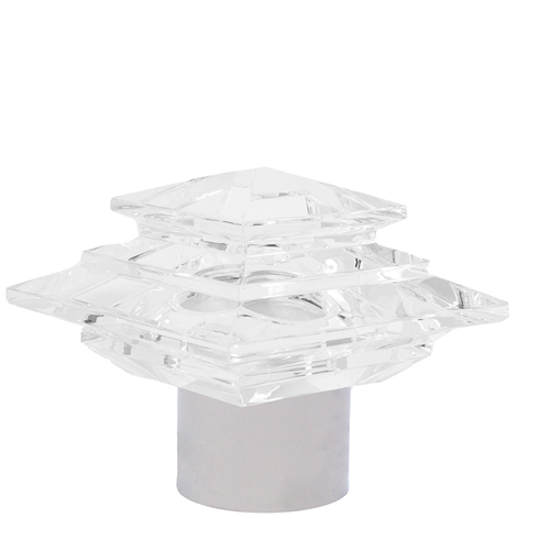 Crystalline Decorative Acrylic Finials - Polished Nickel (SFN2  Set)