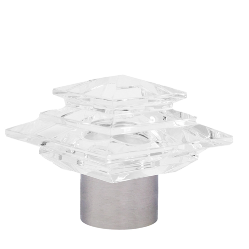 Crystalline Decorative Acrylic Finials - Satin Nickel  (SFN2 Set)