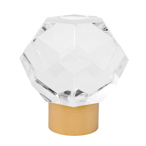 Diamond Decorative Acrylic Finials- Brushed Brass (SFN9 Set)