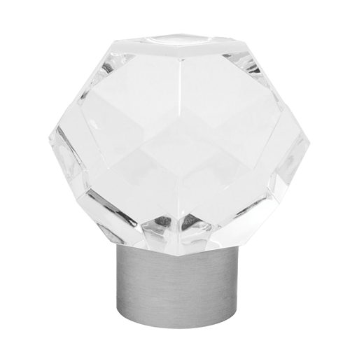 Diamond Decorative Acrylic Finials- Satin Nickel (SFN9 Set)