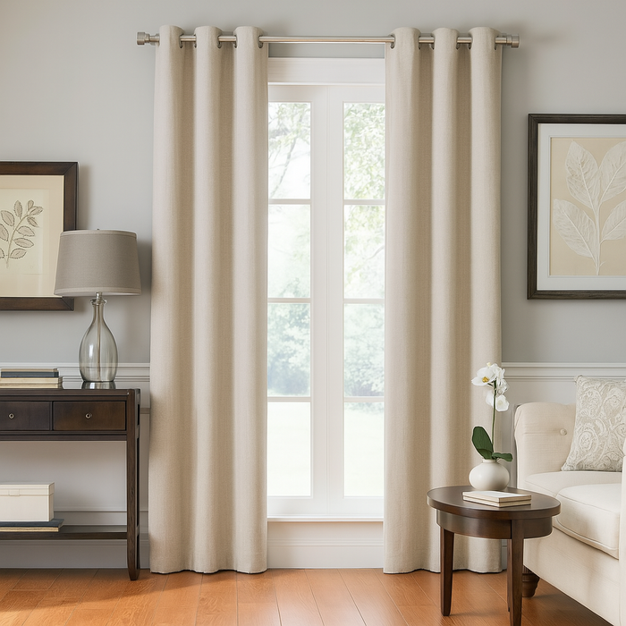 DuBois Collection Custom Grommet Top Drapes-Almond