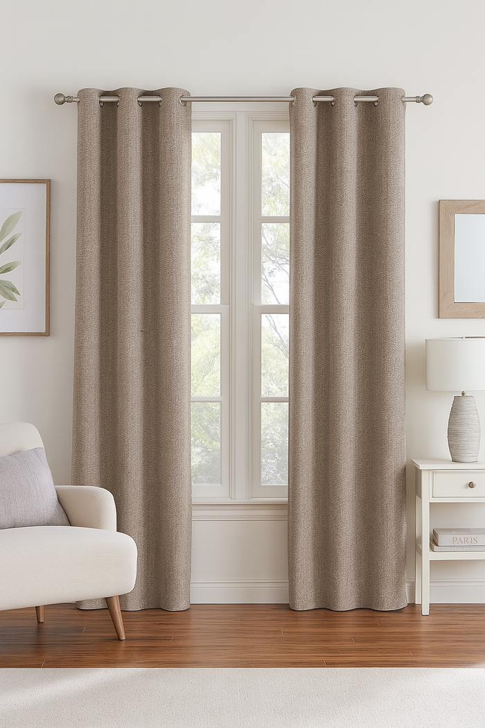 DuBois Collection Custom Grommet Top Drapes- Stone