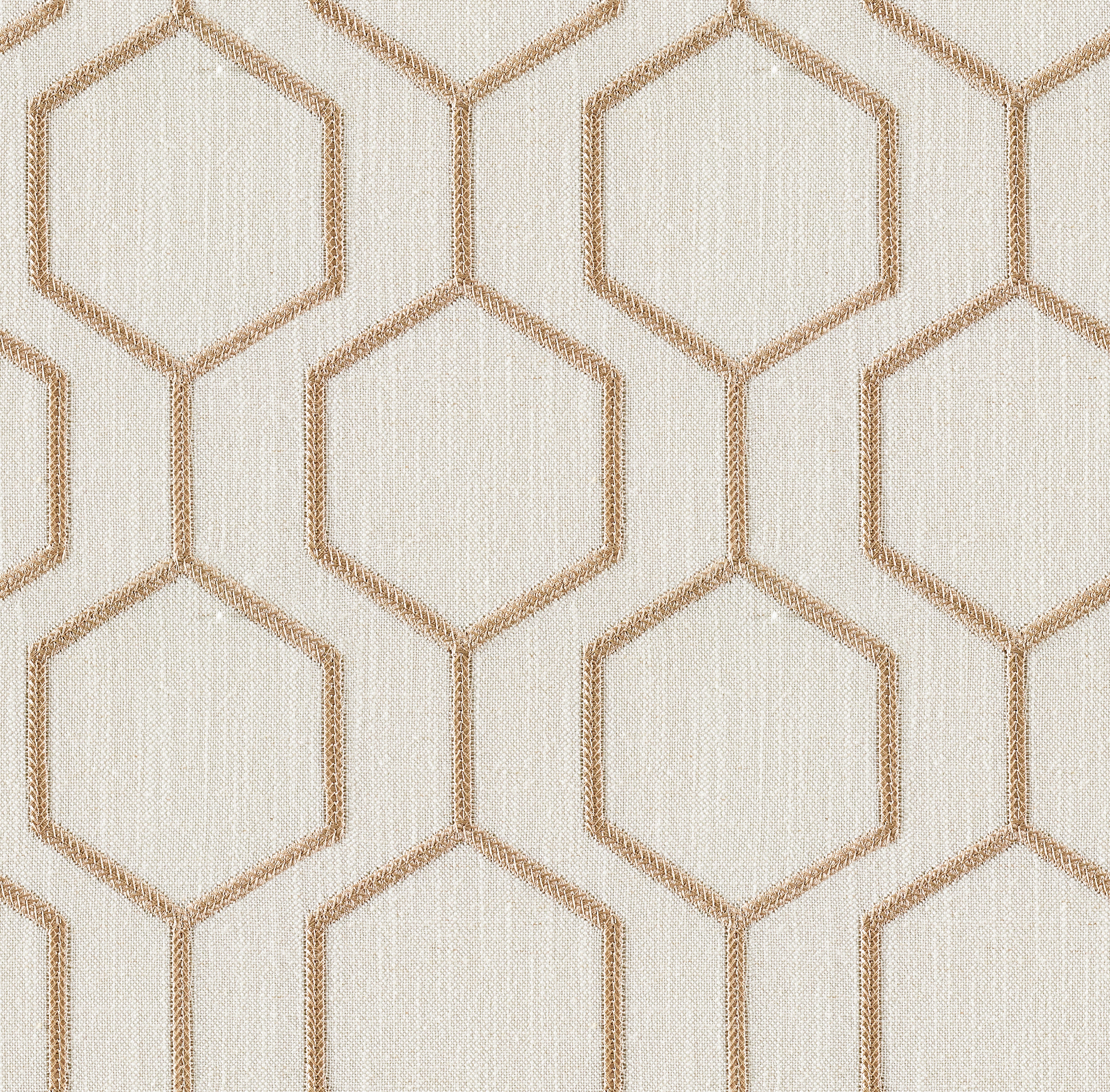Hexagono Dove Linen Blend, Embroidery - 