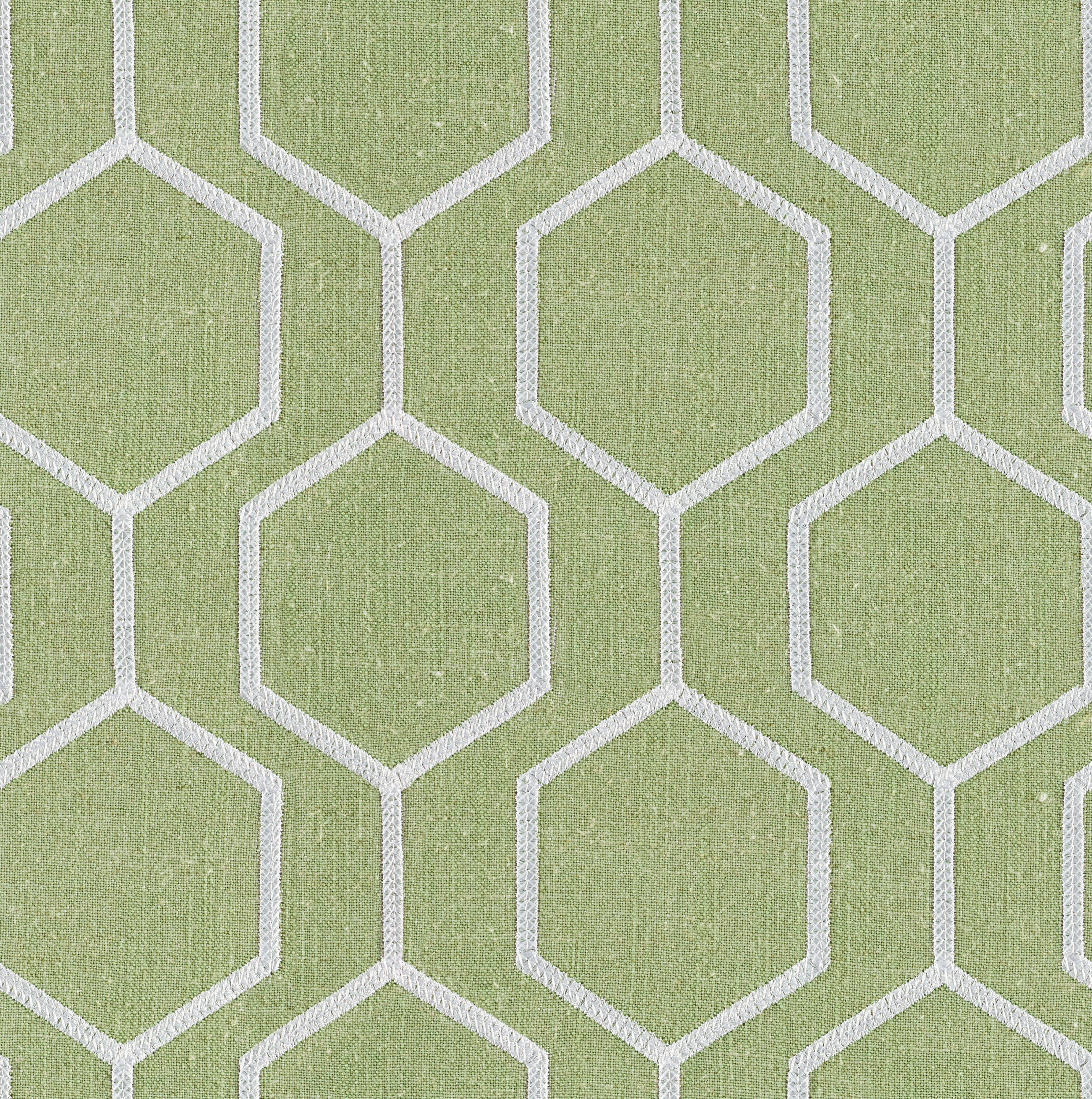Hexagono Elm Linen Blend, Embroidery - 