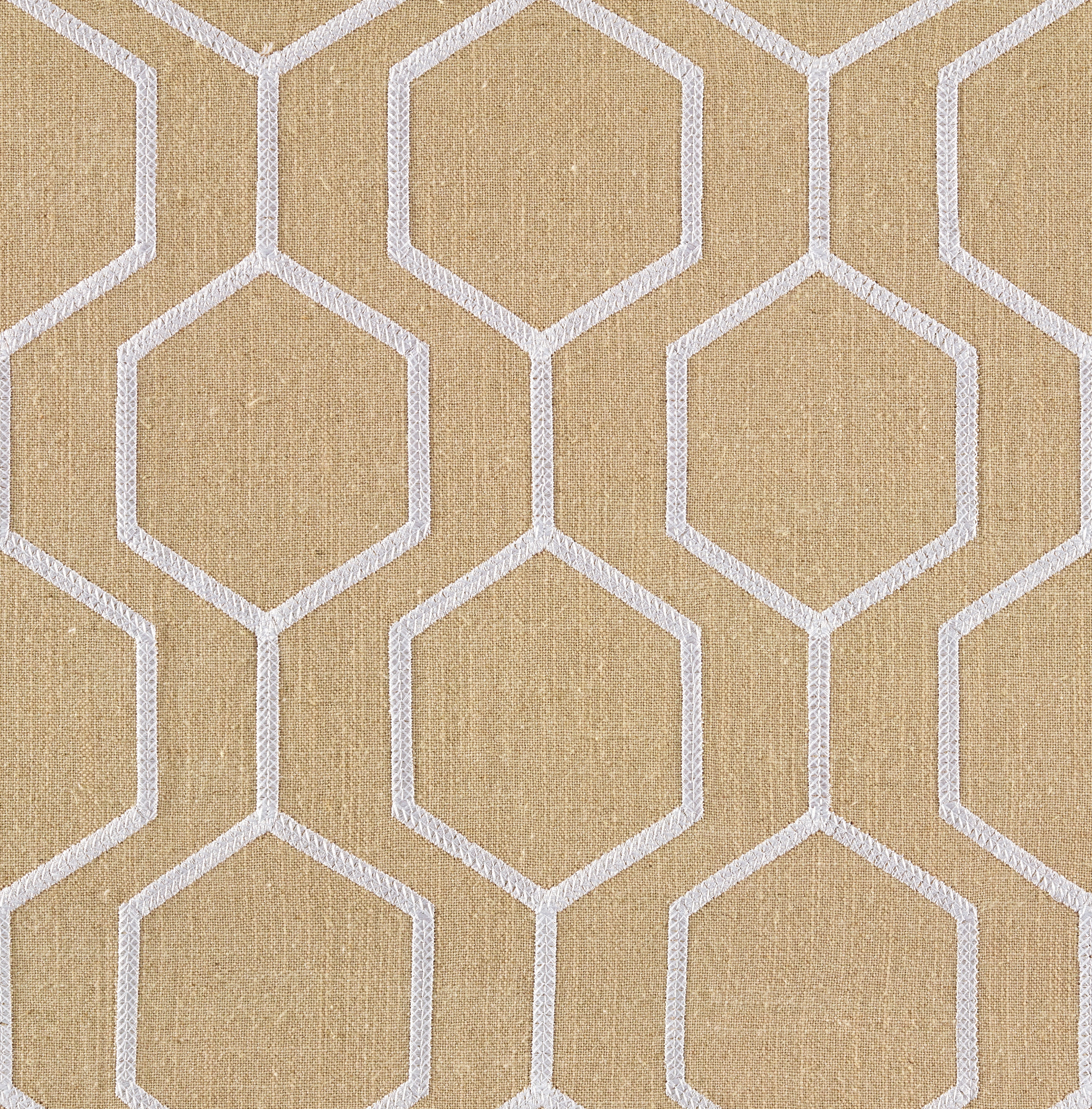 Hexagono Honey Linen Blend, Embroidery - 
