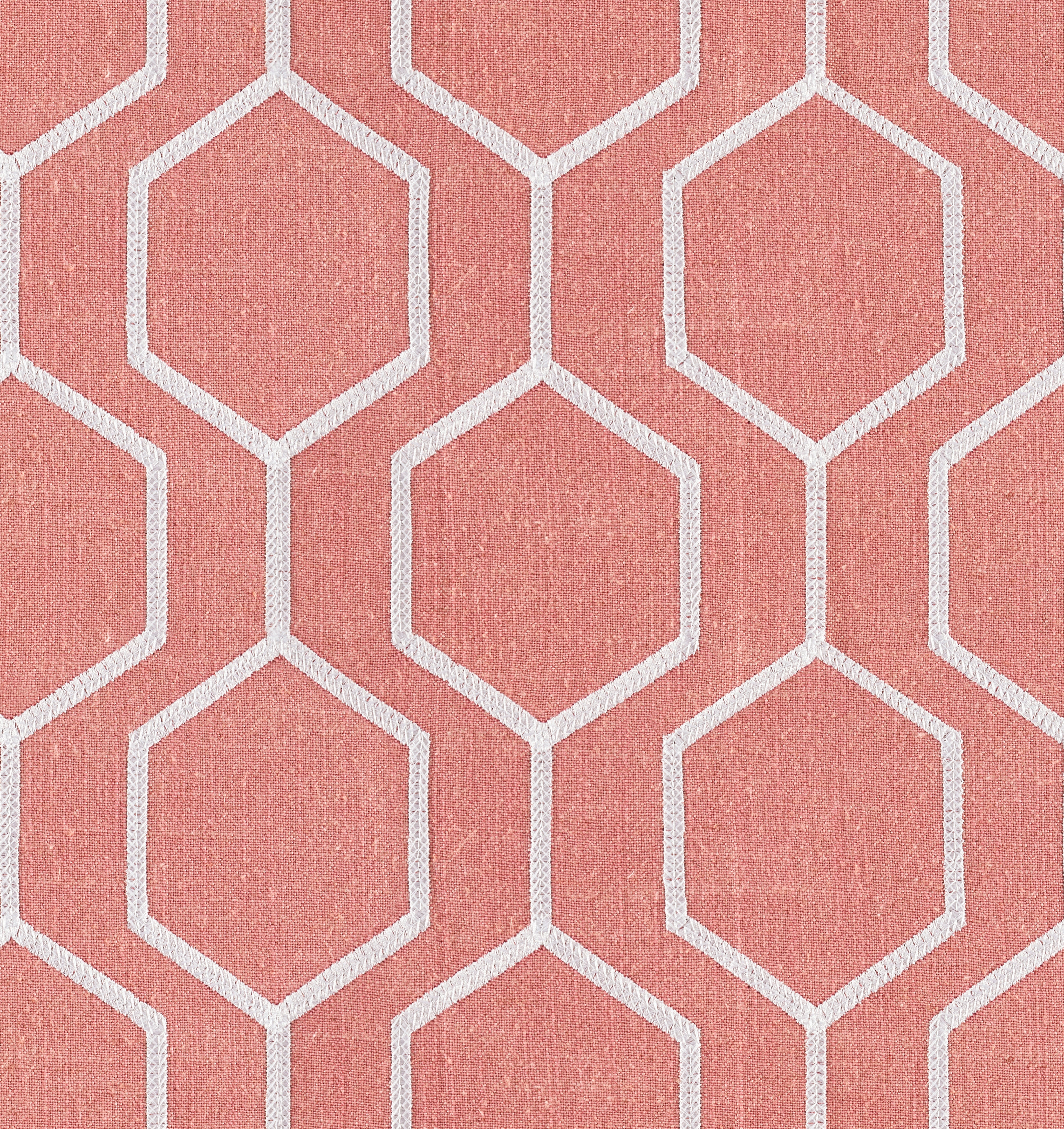 Hexagono Sorbet Linen Blend, Embroidery - 