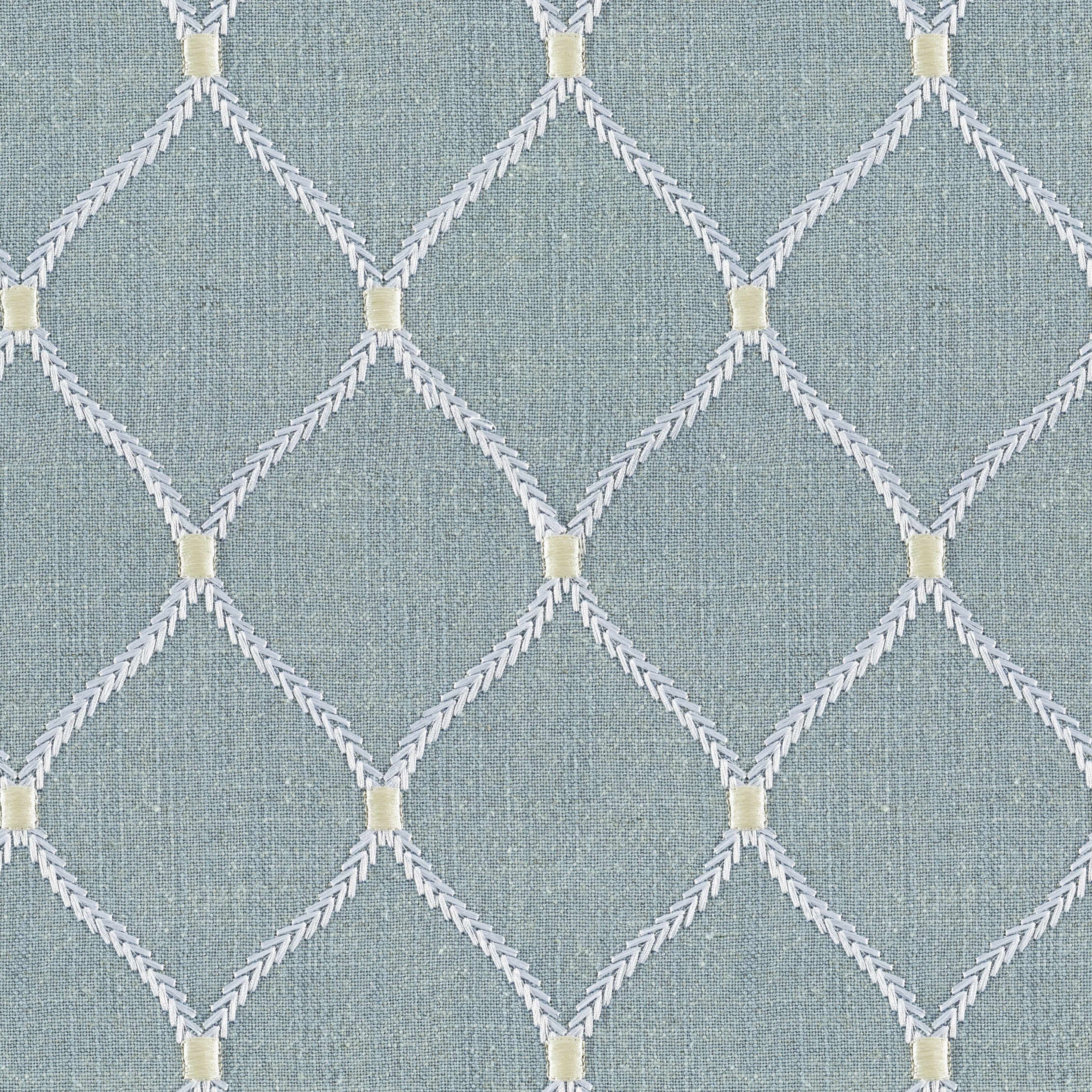 Jovial Glacier Linen Blend, Embroidery - 